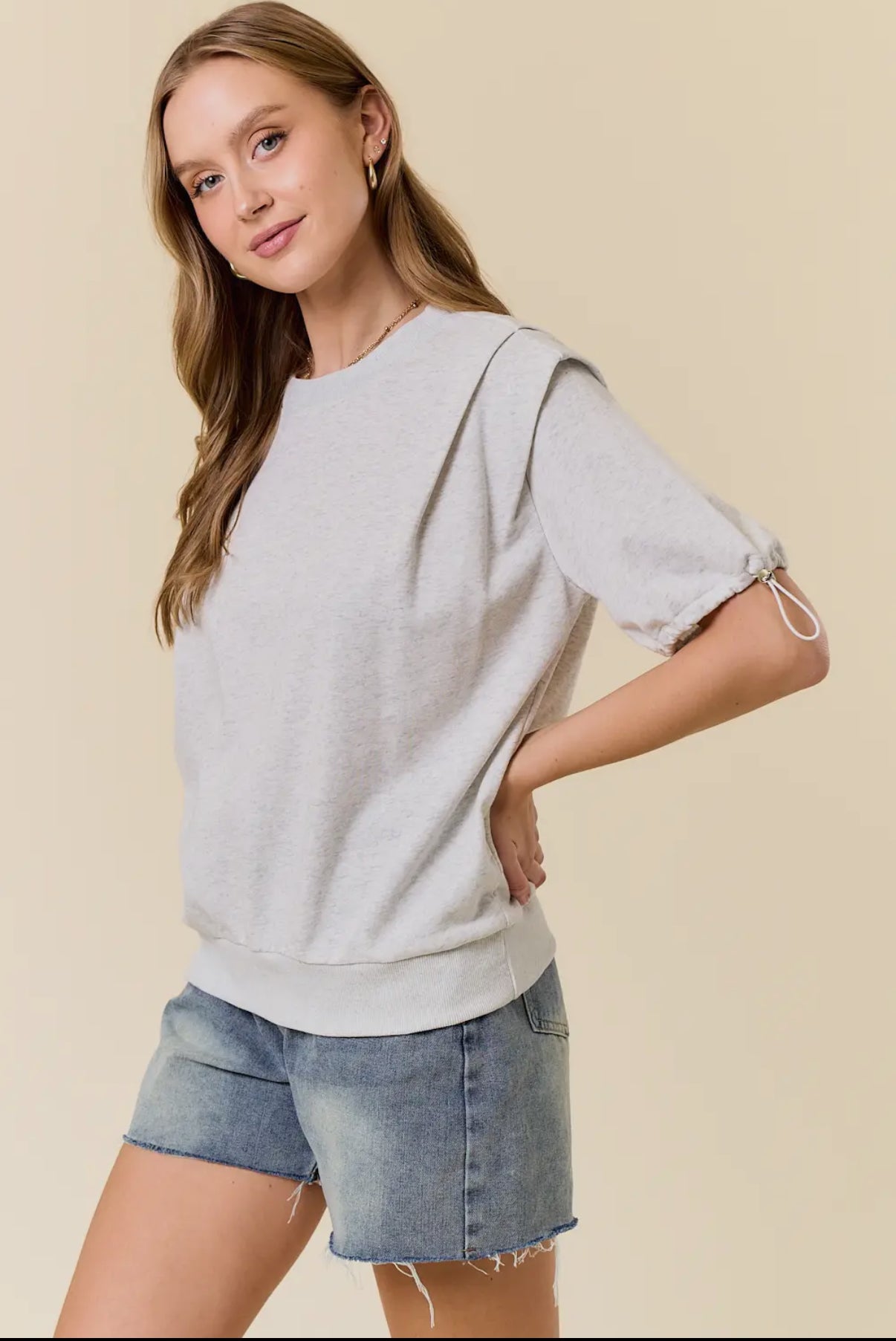 Grey French Terry Top