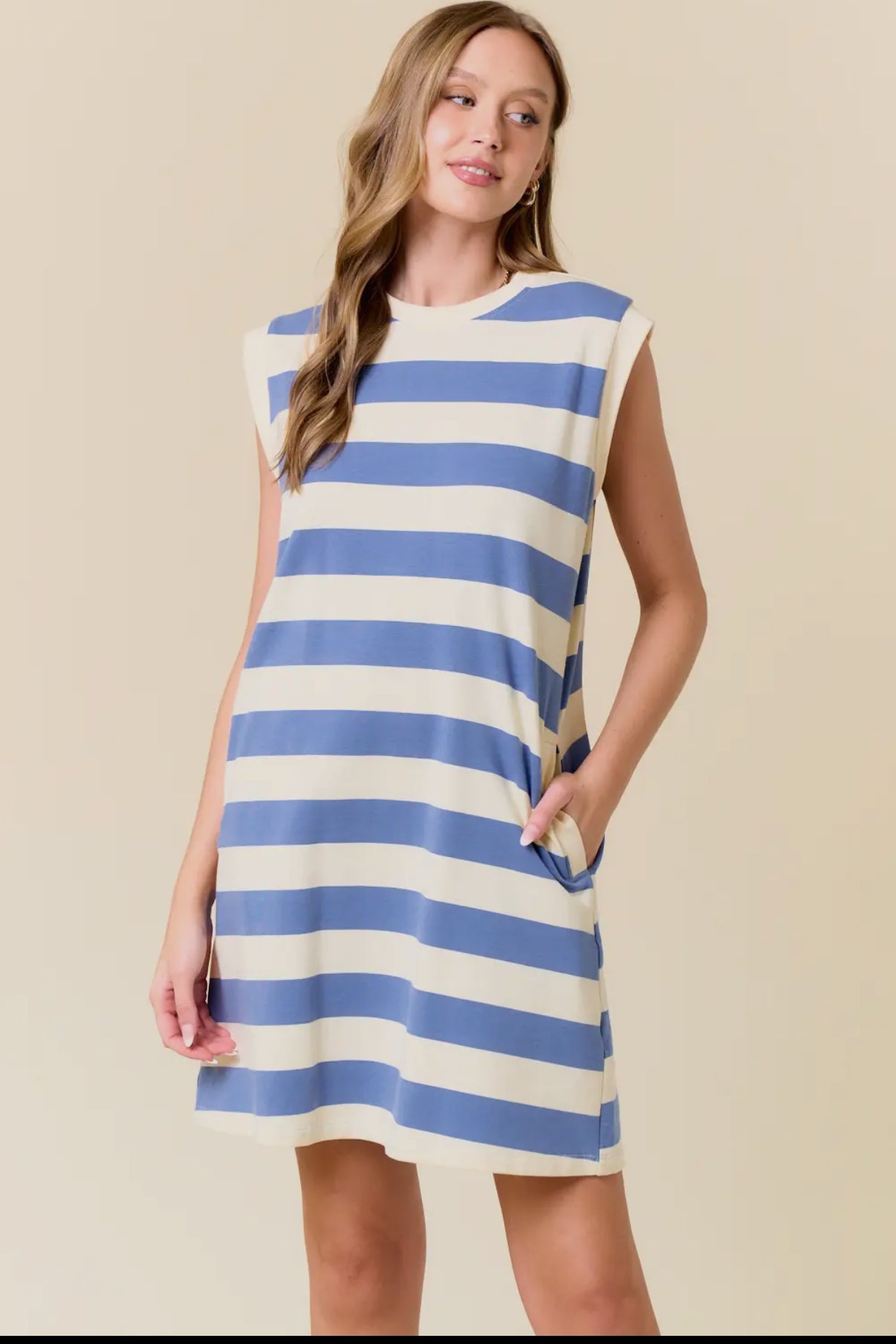 Rugby Striped French Terry Dress