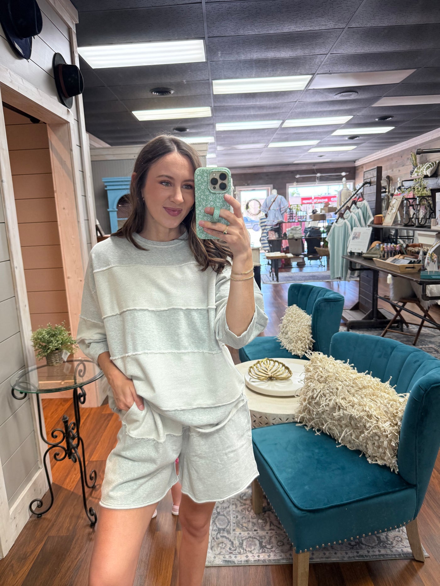 Gray Stripe Top