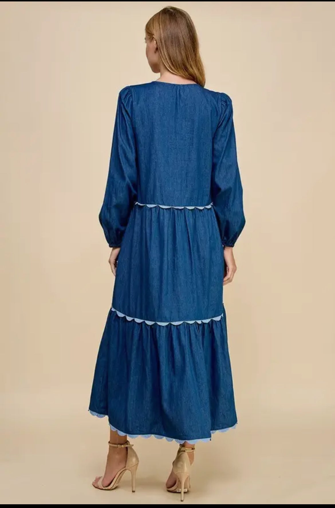 Scalloped Denim Dress Tiger Lily Boutique TN Scalloped Denim Dress Tiger Lily Boutique TN