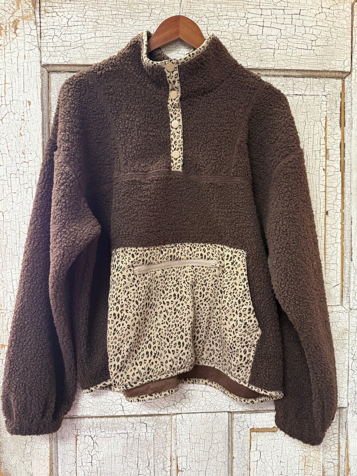 Leopard Fleece Pullover