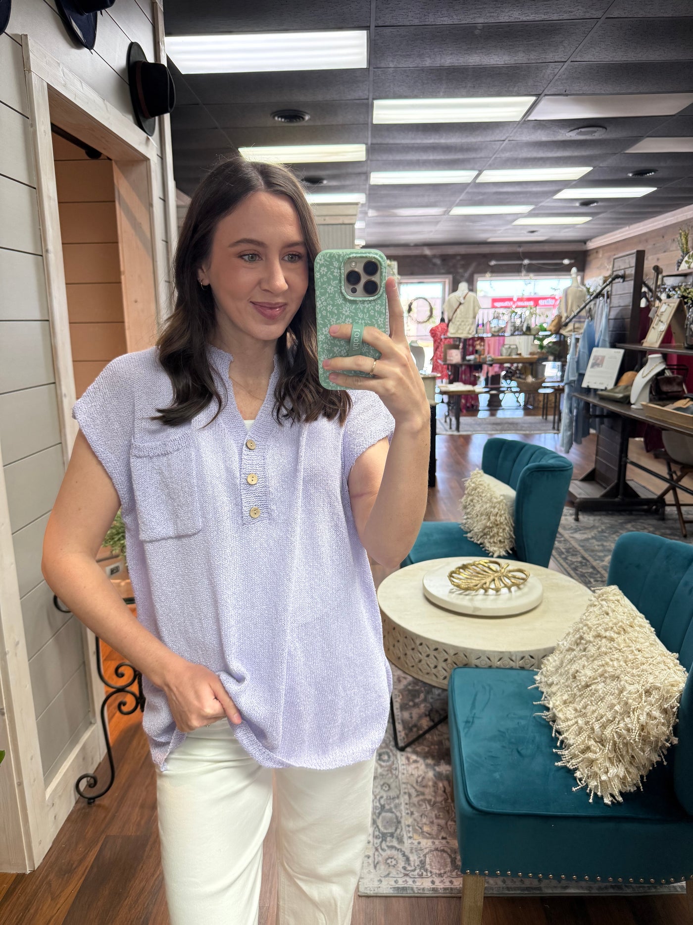 Purple Oversized Henley Top