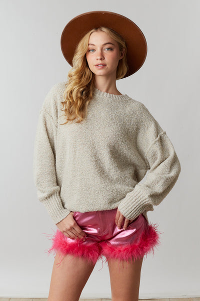Hint Of Sparkle Sweater (Khaki)