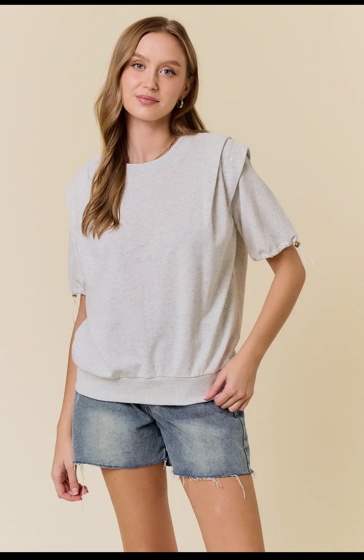 Grey French Terry Top