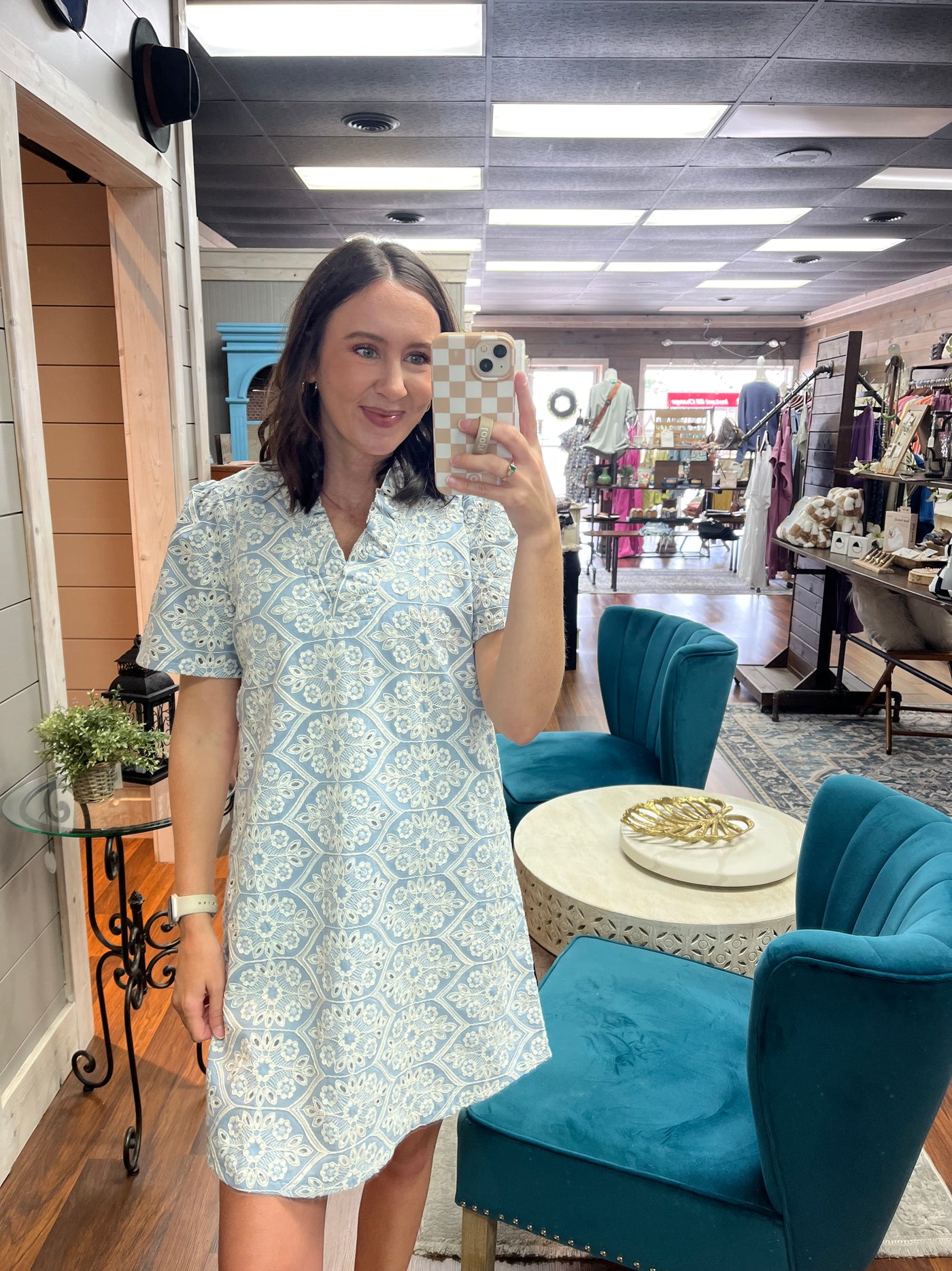 Vintage Blue Lace Dress