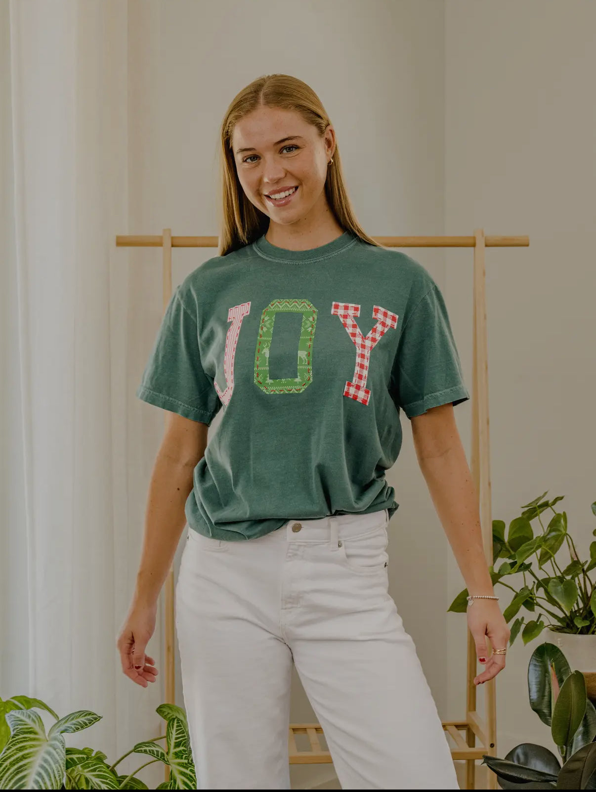 Joy Quilted Green Tee