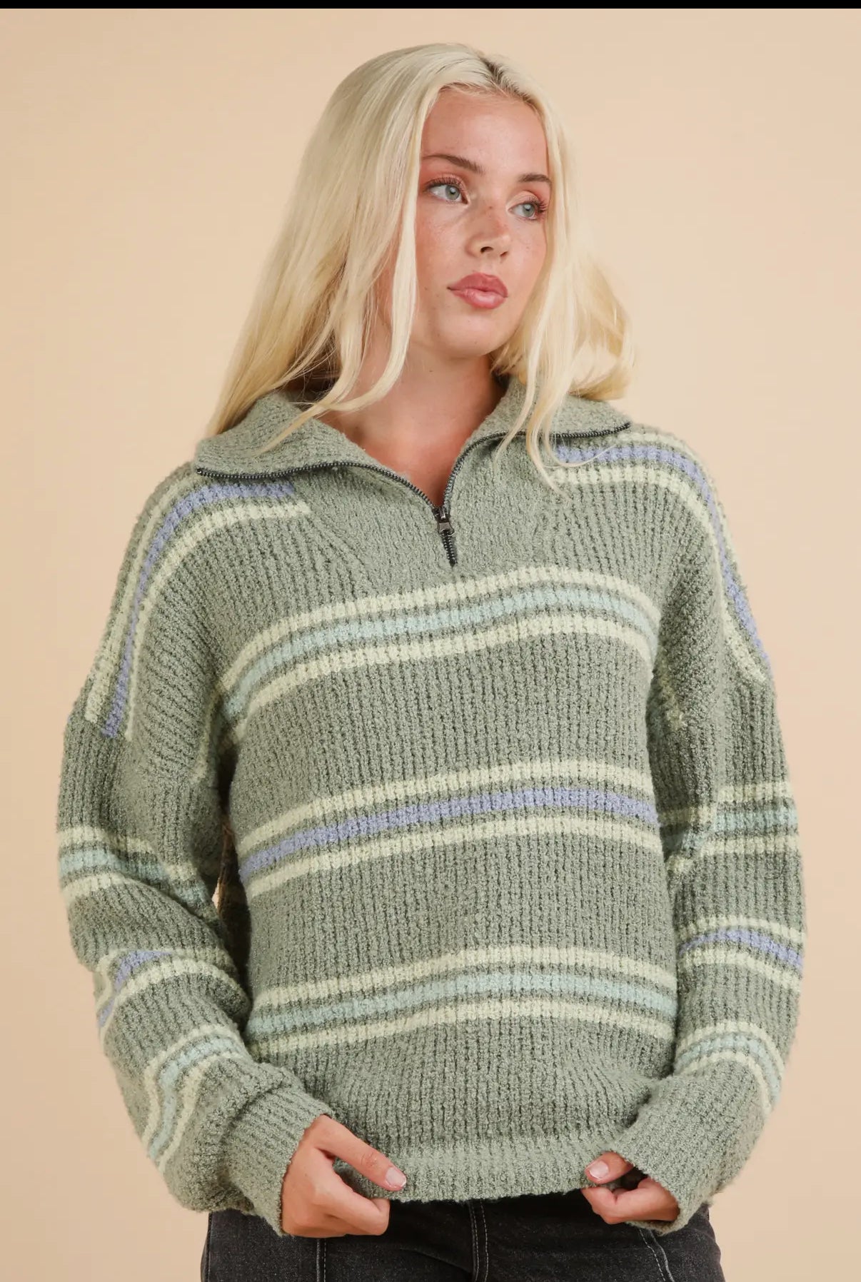 By The Fire Stripe Sweater