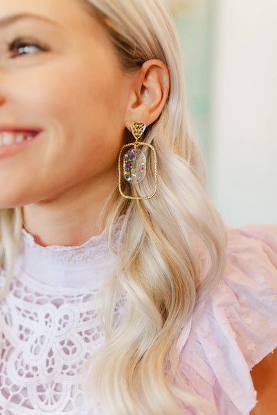 Rainbow Flake Oval Hoops