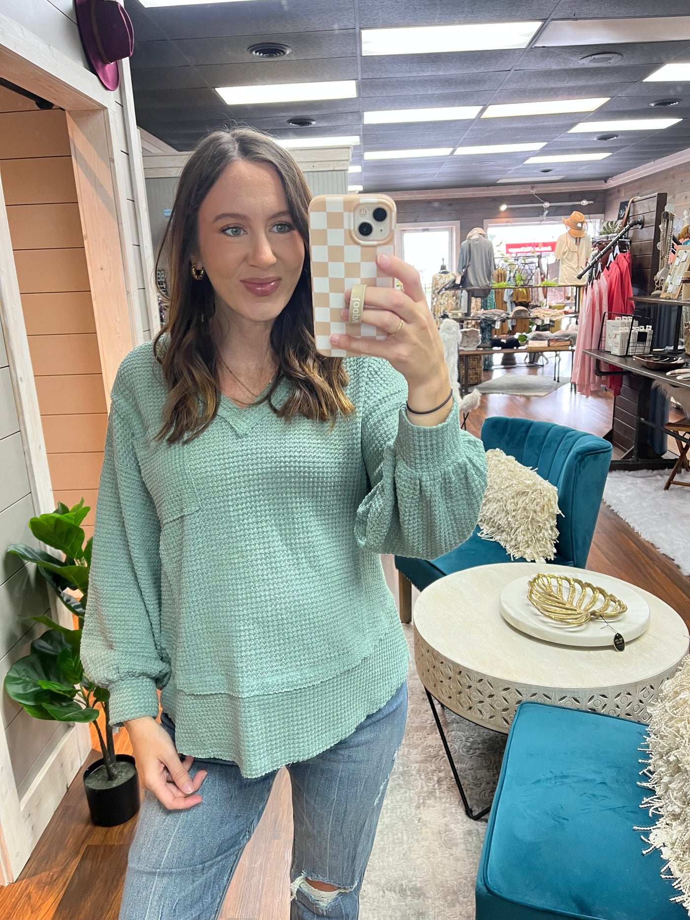Feeling Fun Sage Top
