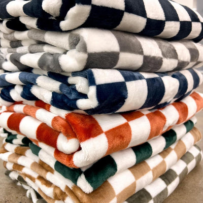 Checkered Fleece Blankets