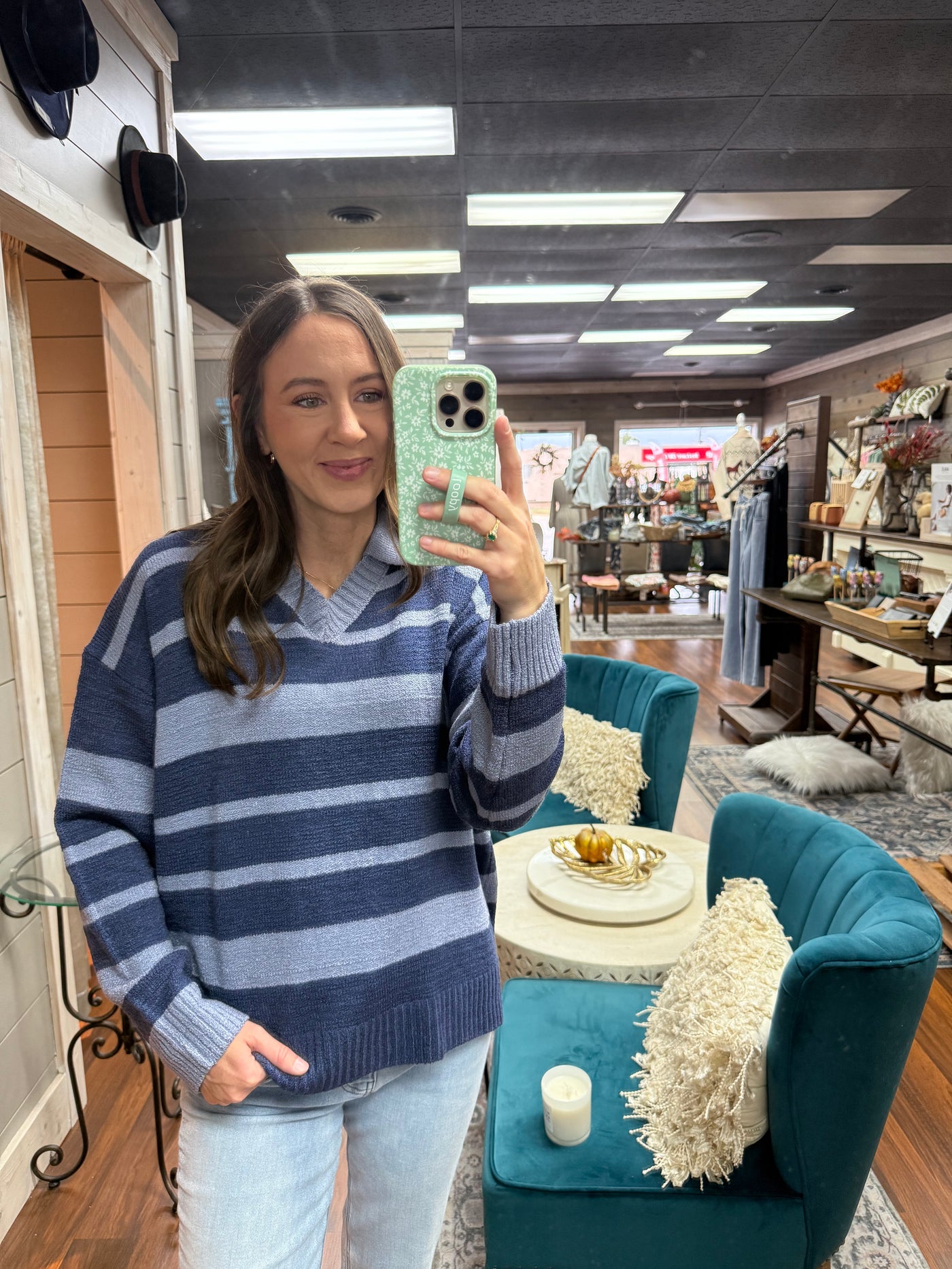 Indigo & Blue Stripe Sweater
