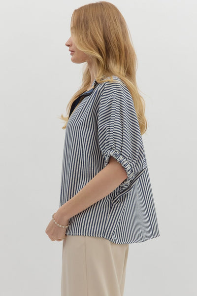 Navy Stripe Top