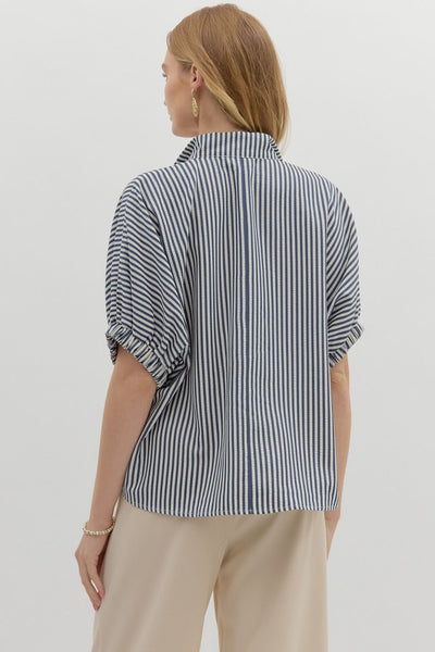 Navy Stripe Top
