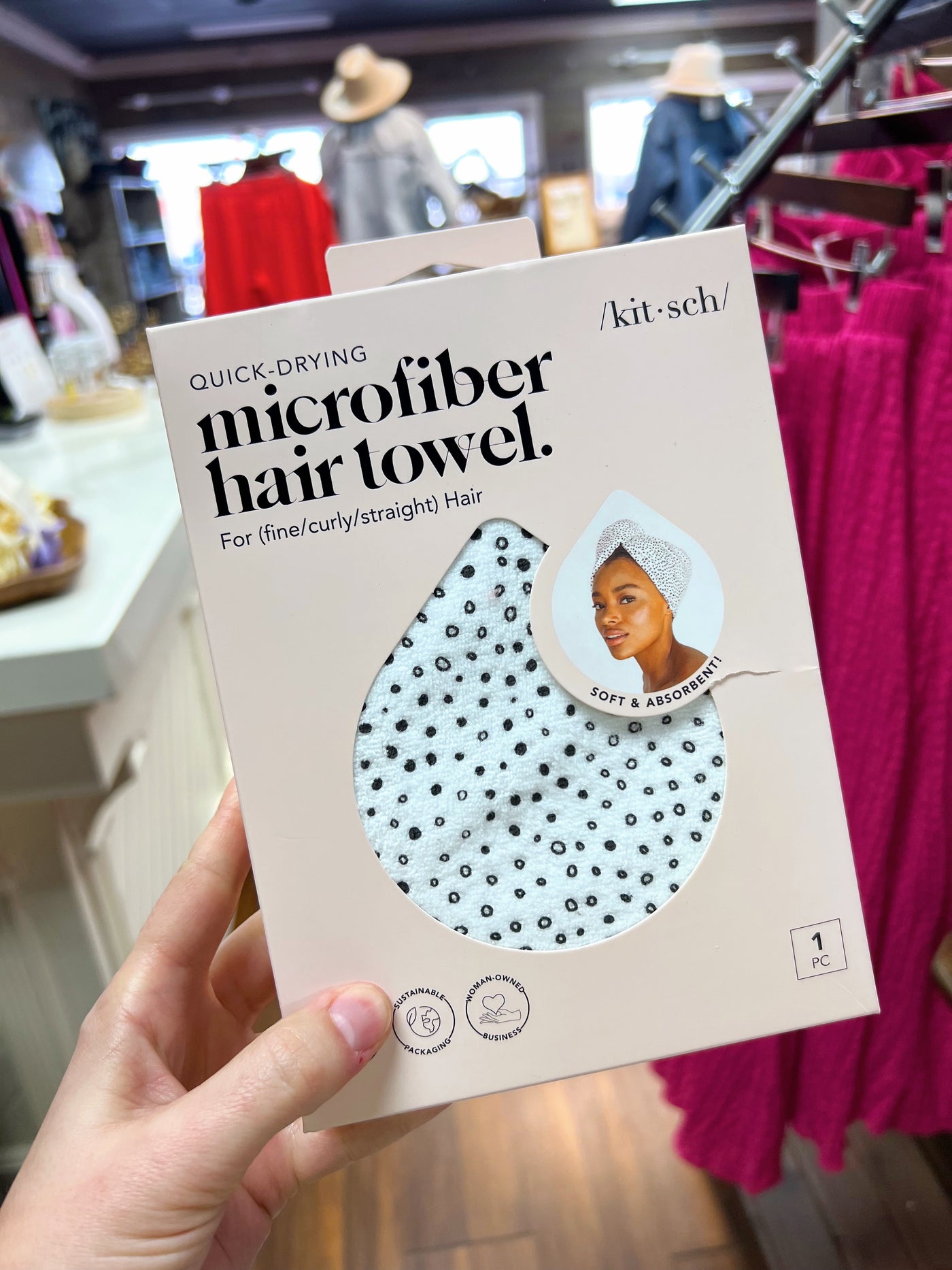 Micro Dot Quick Dry Hair Towel (Kitsch)